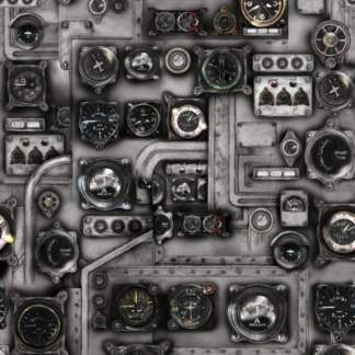 First in Flight Control Panel Cotton Fabric