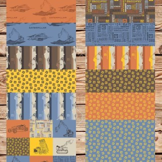 Assorted Vintage Caterpillar Flat Fold Assortment 10 Yard Bundle Cotton Fabric