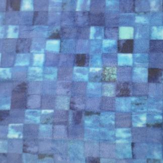 Blue Checker Fleece Fabric Precut
