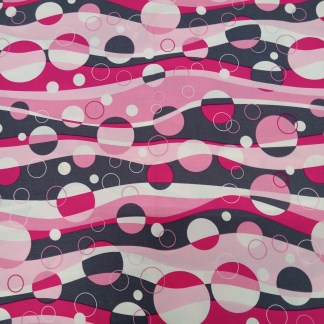 Pink Champagne Bubbles Cotton Fabric