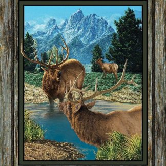 Elk 45" Cotton Wall Hanging Panel Fabric