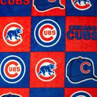Chicago Cubs Checker Fleece Fabric