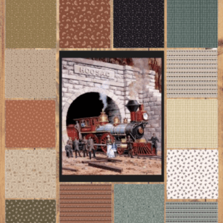 Massachusetts Locomotive Train Panel Fabric and 19 print Bundle 1/2 Yard or 1 Ya
