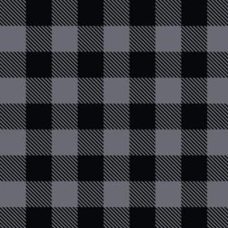 North of Ordinary Buffalo Plaid Black Grey Fleece Fabric