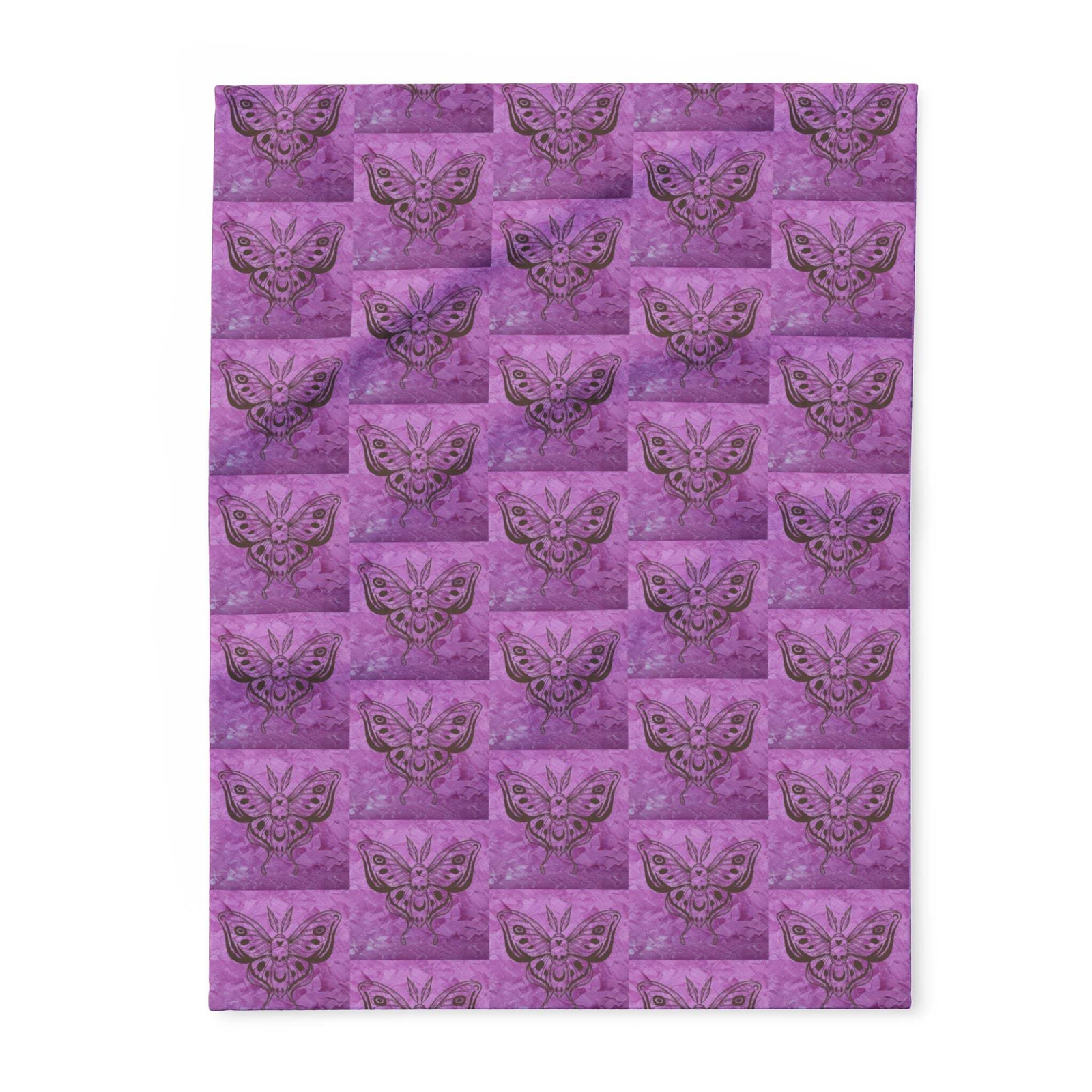 Butterfly Skull Pattern Arctic Fleece Blanket - Cozy Home Decor