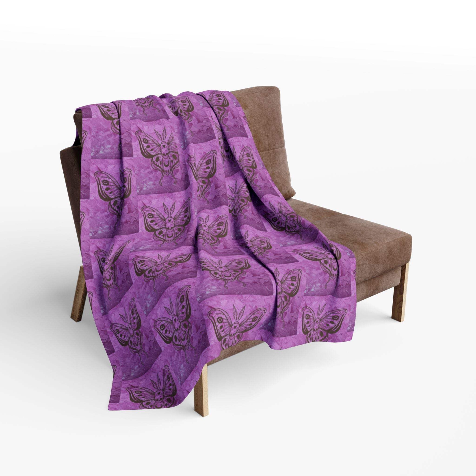 Butterfly Skull Pattern Arctic Fleece Blanket - Cozy Home Decor - Image 7