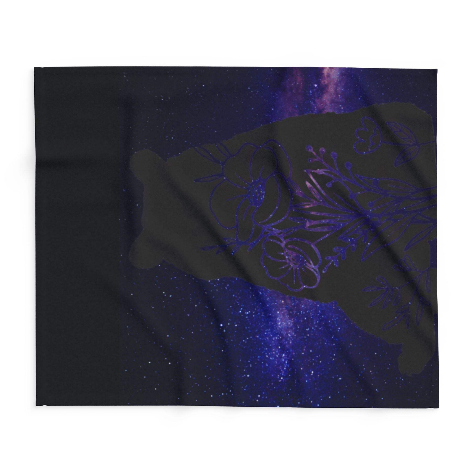 Cosmic Bear Arctic Fleece Blanket - Cozy Starry Night Throw for Home Decor and G - Image 5