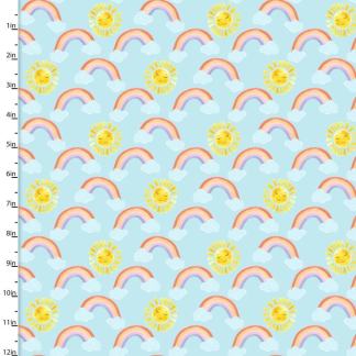Pixie Dust Rise and Shine Blue Flannel Fabric