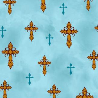 Handmade Placemat Or Table Runner Amazing Grace Crosses Teal