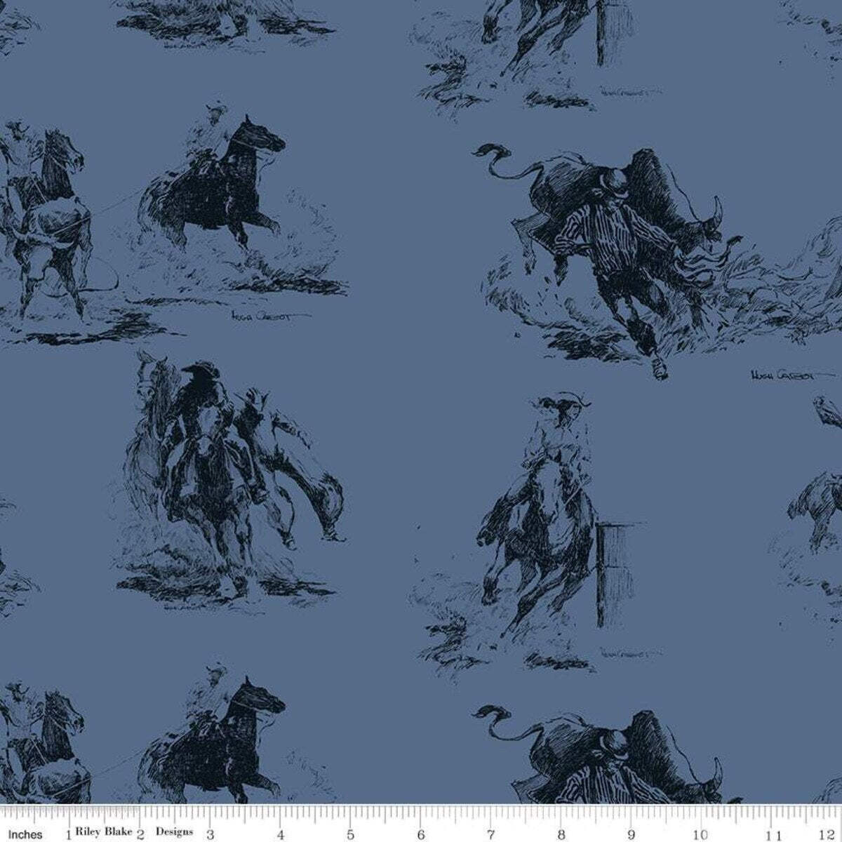 Handmade Valance or Curtain Panel Back of the Chutes Main Denim