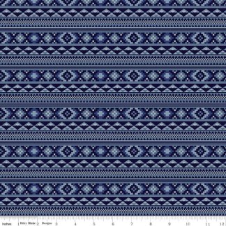 Handmade Valance or Curtain Panel Back of the Chutes Stripe Denim