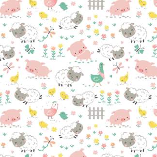 Handmade Blanket, Burp Rag/ Security Blanket, and Bib Farm Life White