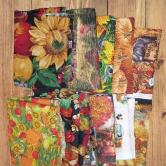 Assorted Autumn Fall Fabric - 1 lb Scrap Bundle