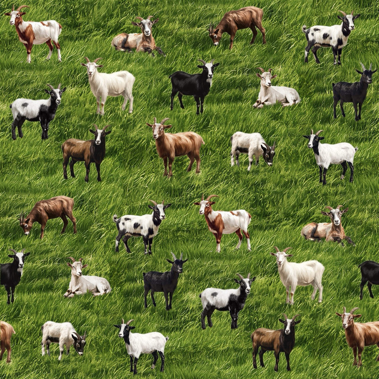 Goats Galore Cotton Fabric