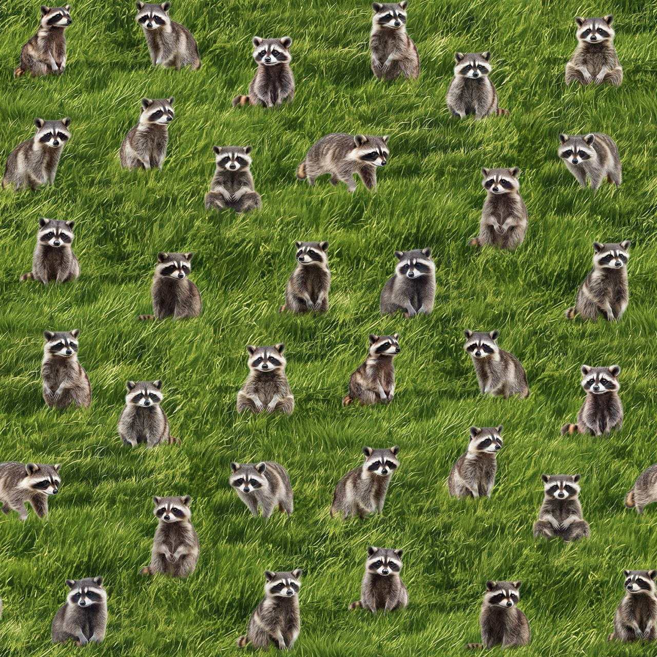 The Bandits Raccoon Cotton Fabric