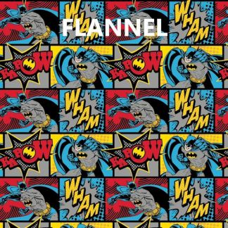 Batman Wham Kapow Flannel Fabric
