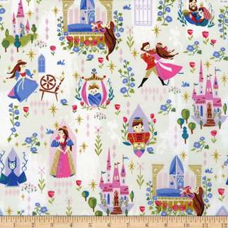 Little Brier Rose 44/45"W Parchment Cotton Fabric