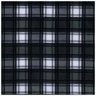 Black & White Plaid Fleece Fabric