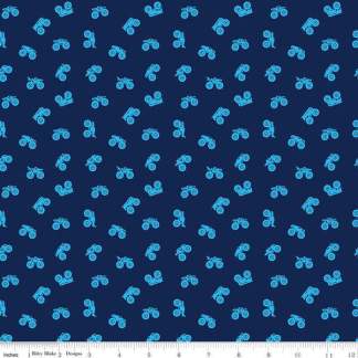 Hot Wheels Monster Trucks Silhouette Navy Cotton Fabric