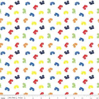 Hot Wheels Monster Trucks Silhouette Multi Cotton Fabric