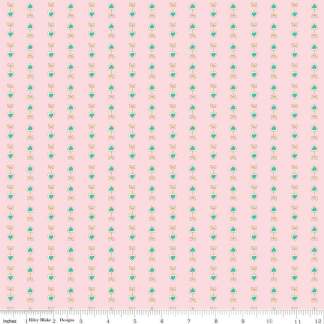 Mint for You Heartstrings Blush Sparkle Cotton Fabric