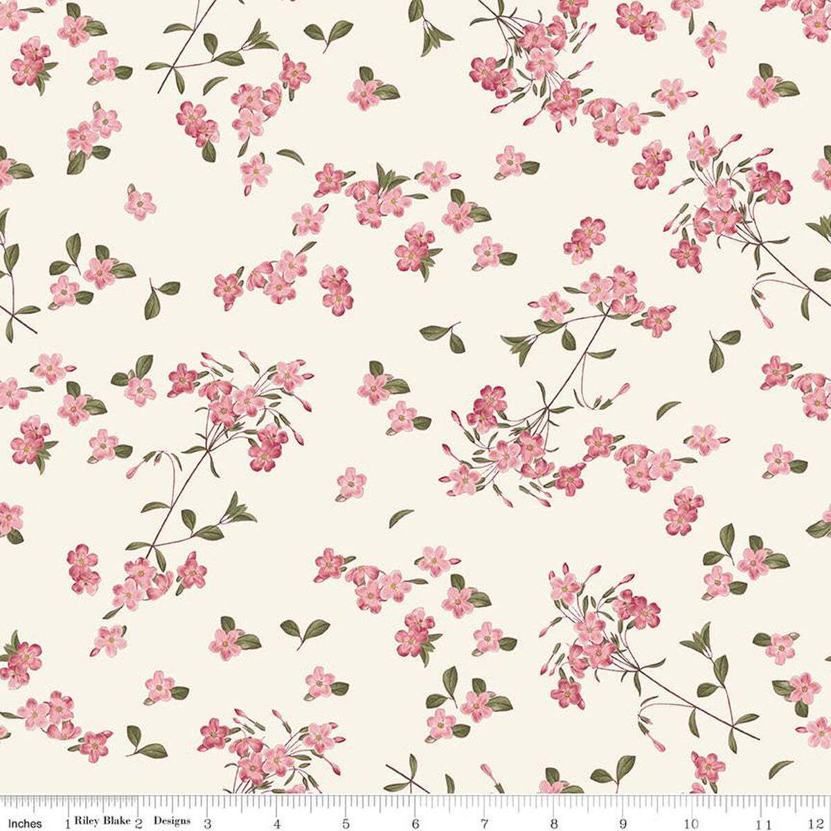 Springtime Blossoms Pink Cotton Fabric