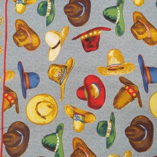 Western Tex Mex Hats Cotton Fabric