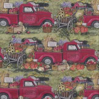 Handmade Placemat Or Table Runner Harvest Truck Allover
