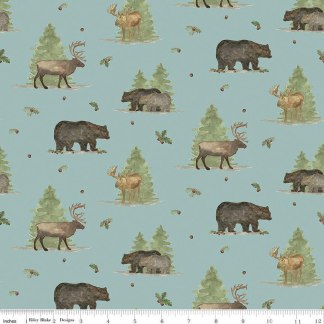 Handmade Placemat Or Table Runner Let's Get Lost in the Woods Main Vintage Blue
