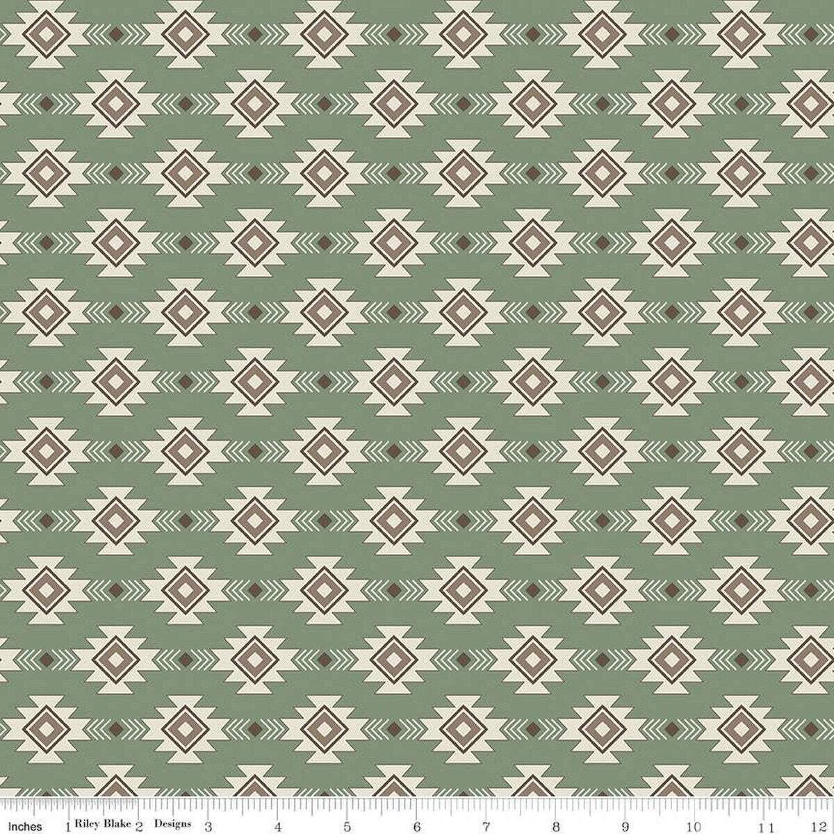 Handmade Placemat Or Table Runner Let's Get Lost in the Woods Geometric Sage