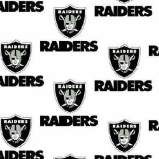 Las Vegas Raiders White Cotton Fabric
