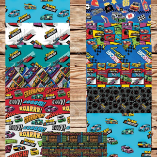 Car Racing by Camelot 12 Print Bundle, FAT Quarter, 1/2 Yard, or 1 Yard Cotton F