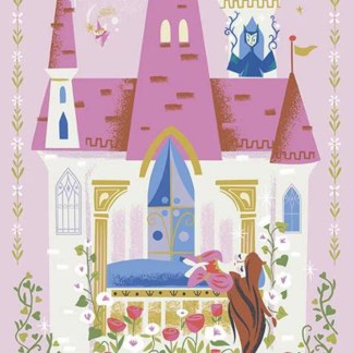 Little Brier Rose Fantasy 24" x 43.5" Pink Cotton Fabric Panel