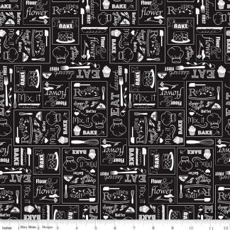 Handmade Placemat Or Table Runner Flour & Flower Chalkboard Black