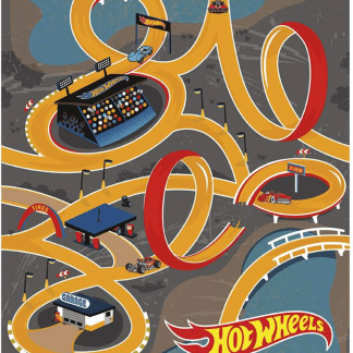 Hot Wheels Classic Race Track Yellow Canvas Panel Fabric