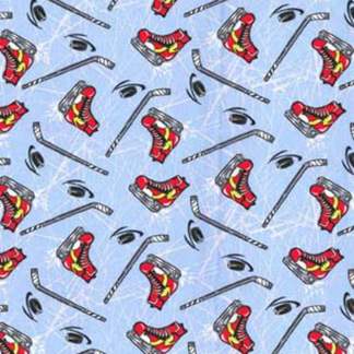 Handmade Placemat Or Table Runner Hockey Icons on Blue Novelty