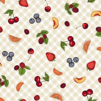 Fancy Fruit Gingham Fruit Cotton Fabric