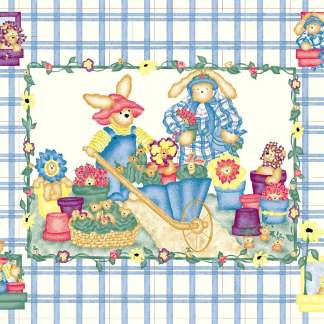 Handmade Tapestry “Garden Bear Baby Blue"