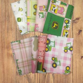 8 Half Yards -Assorted John Deere Pink Half Yard Bundle