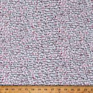 Romance Hugs Valentine White Cotton Fabric