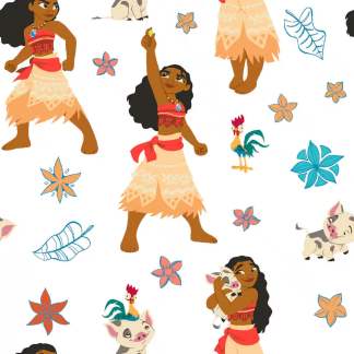 Moana Friends Cotton Fabric