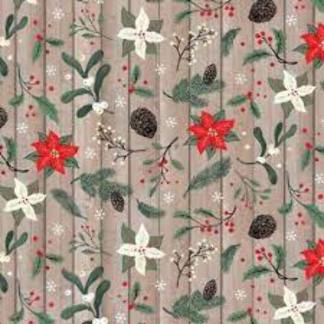 Chickadee Christmas Choir Cotton Fabric