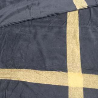 Springs Global US- 43" x 65" Black/Gold Stripe Single Layer Finished Anti-Pill F