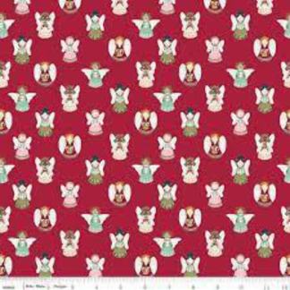 Christmas Village Angels Cotton Fabric