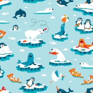 Zooville Frozen Follies Cotton Fabric