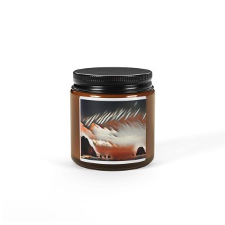 Aromatic Soy Candle - Cozy Amber Jar with Scenic Design