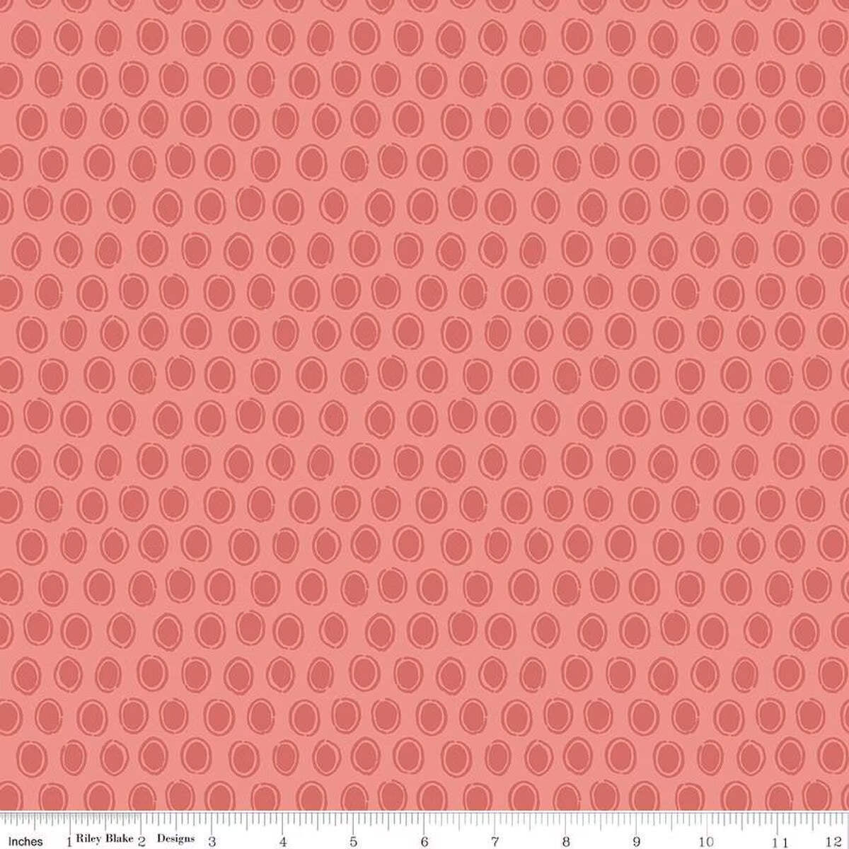 Handmade Valance or Curtain Panel Countryside Dot Coral