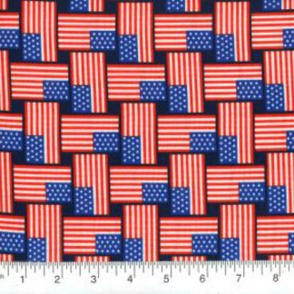 Patriotic Woven Flag Cotton Fabric