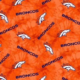 Denver Broncos Tie Dye Flannel Fabric