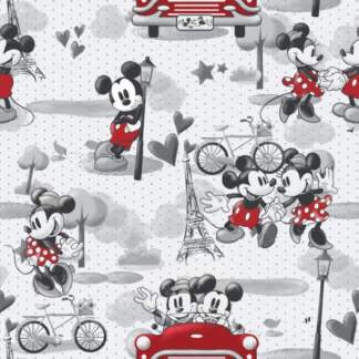Mickey Minnie Vintage Romance Fleece Fabric